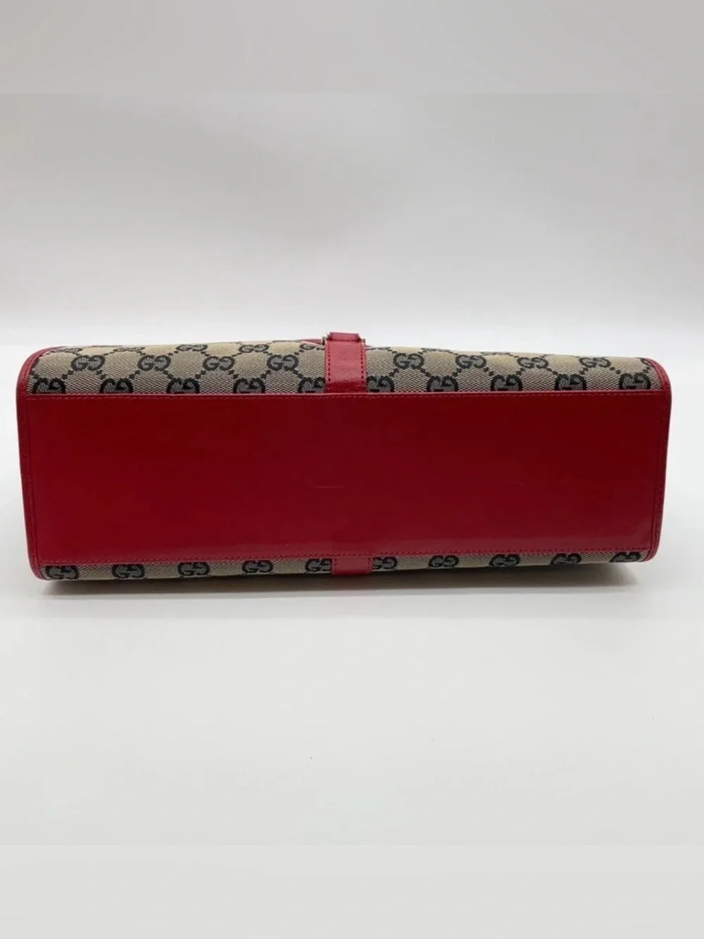 Auth Gucci Jackie GG Canvas Leather Red 002.1067 Shoulder Bag W/Dustbag